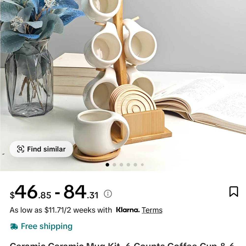 Ceramic Mug Set with Stand